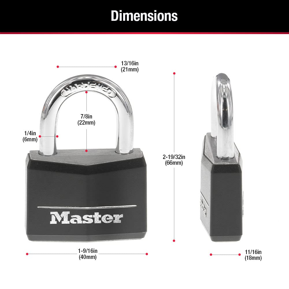 Black 4 Pack Covered Aluminum Keyed Padlock O2235