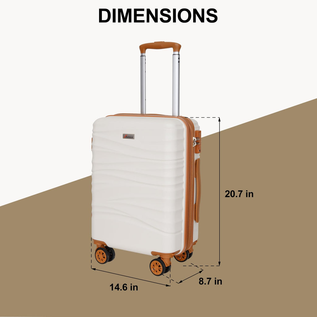 Expandable 21" Carry On Hardshell Luggage with Spinner Wheels, White R76852