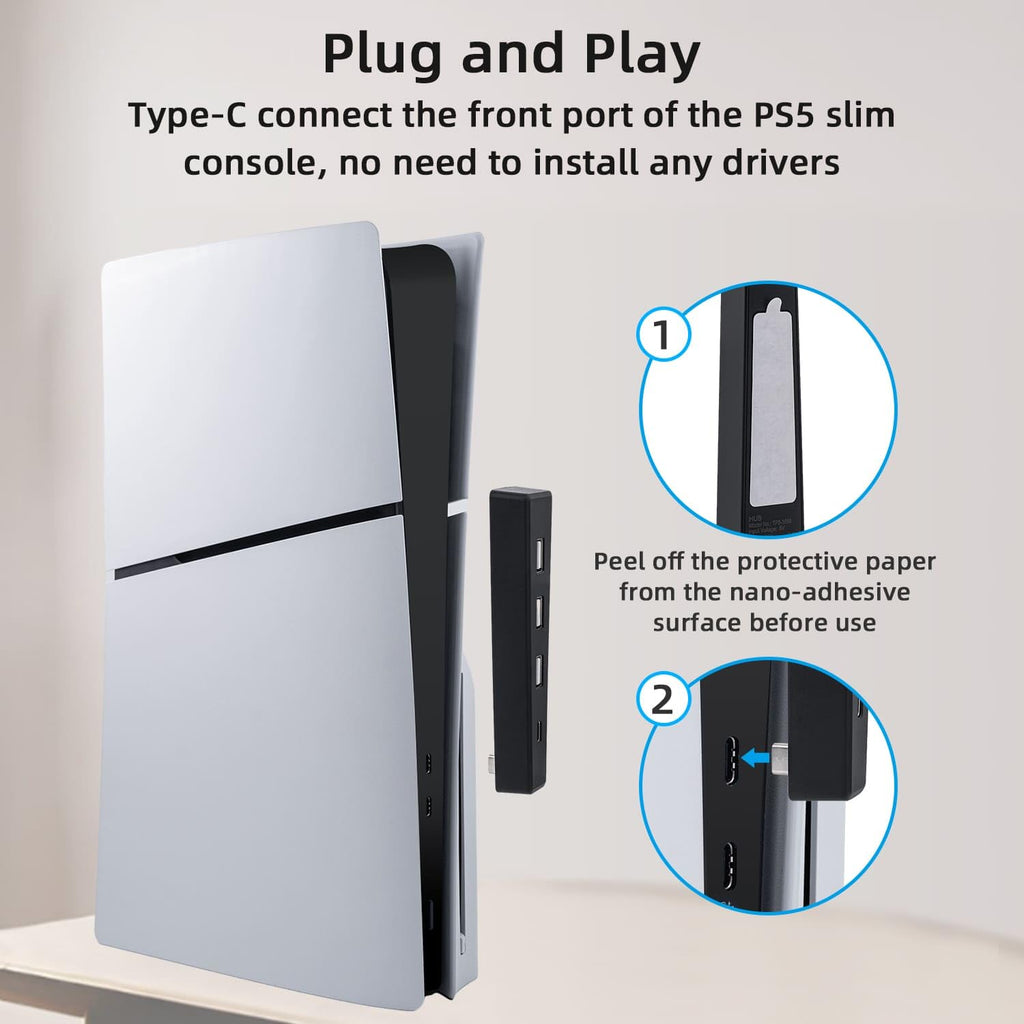 Black 4 Ports USB 2.0 Hub R2414