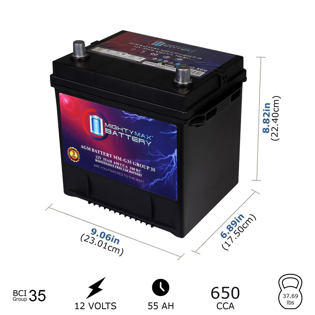 12V 55Ah AGM Replacement Battery G236704