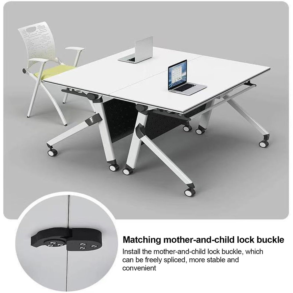 Folding Conference Table with Silent Wheels 120-180cm T974860