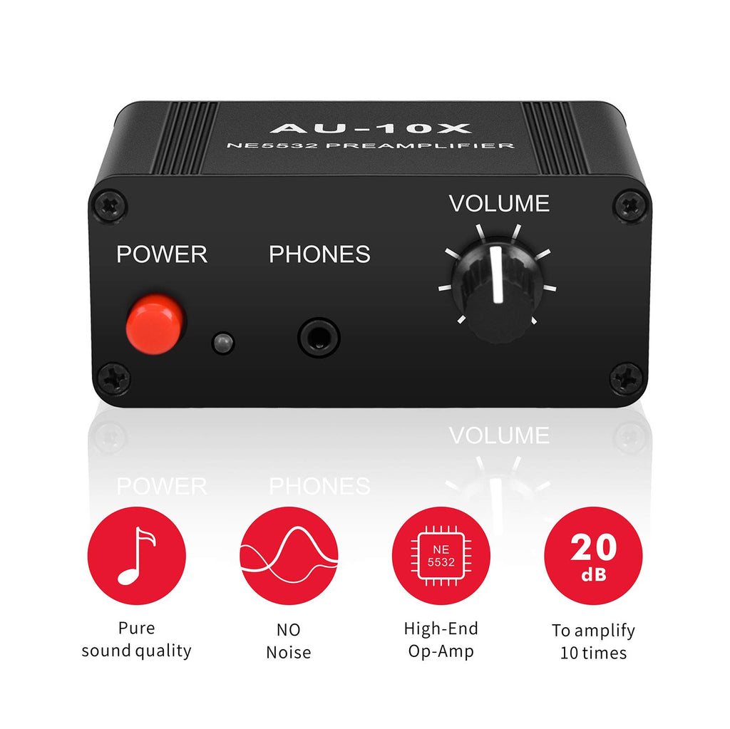 Stereo Audio Preamplifier, Headphone Amplifier, Phono Turntable Preamp with RCA 3.5mm Input Output G473