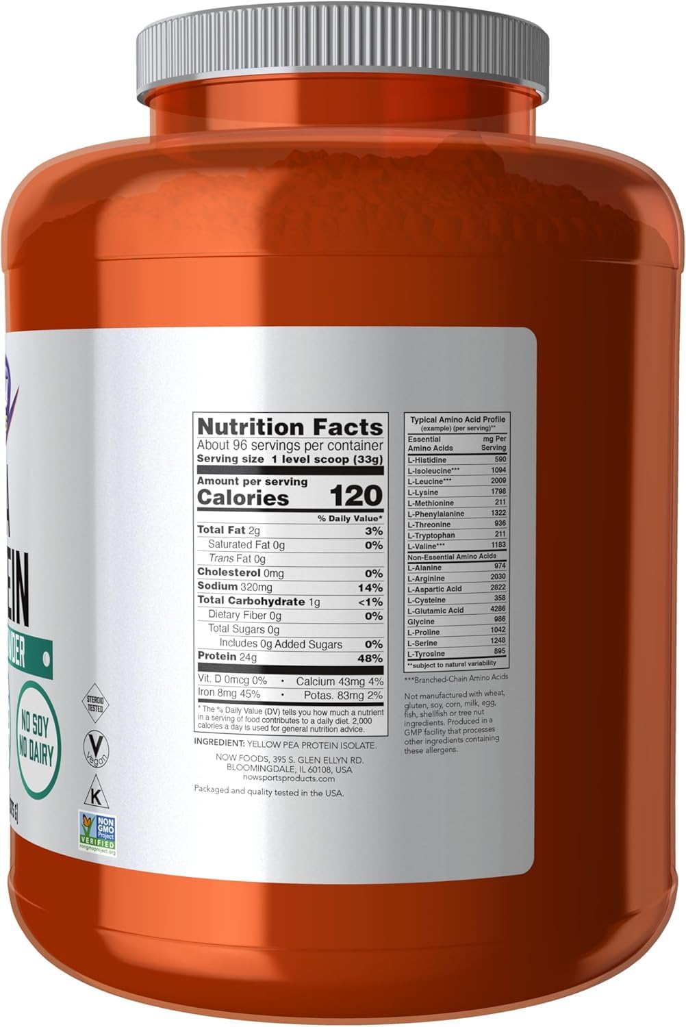 Pea Protein Natural Unflavored Powder 7-Pound N546