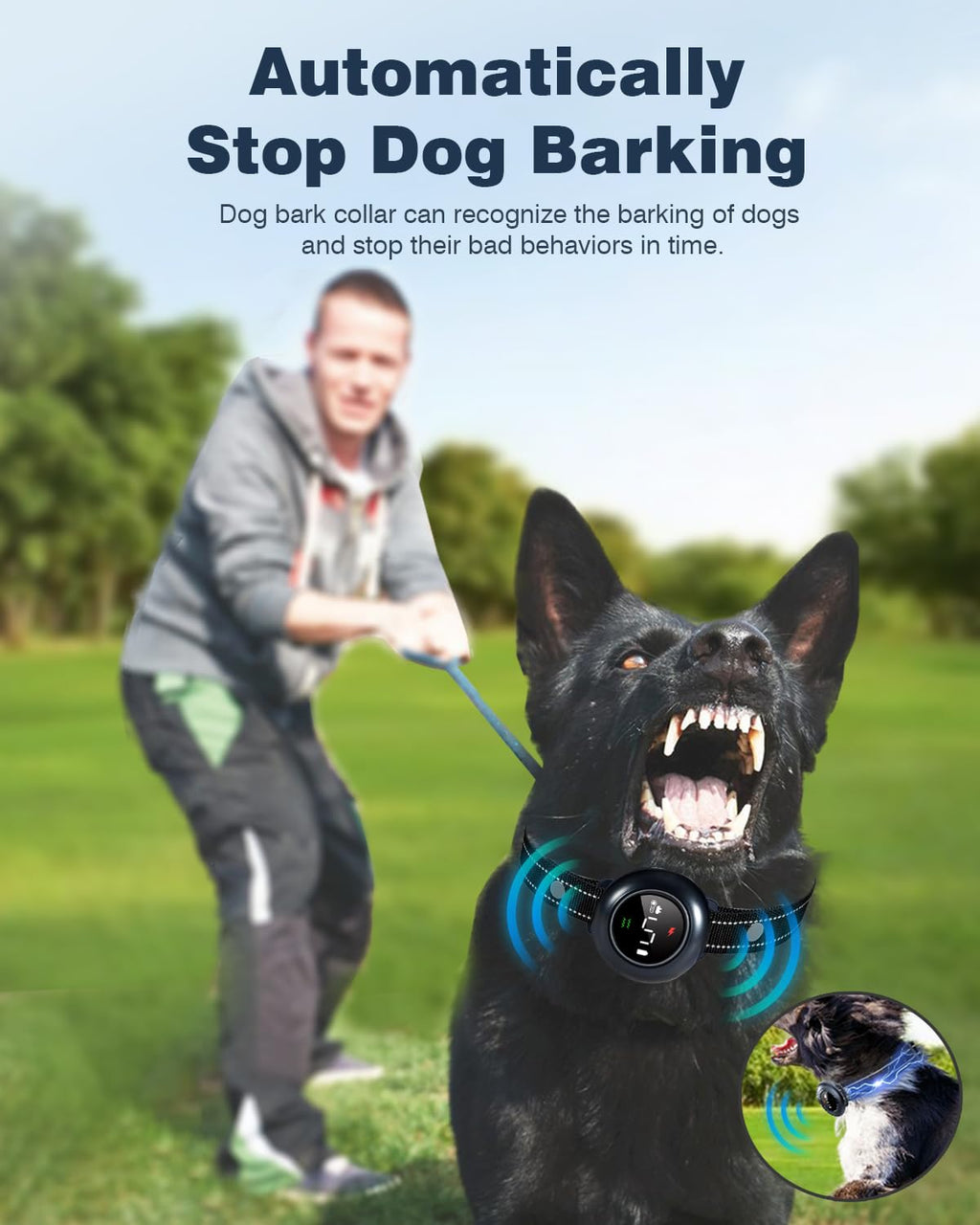 2-in-1 Dog Shock Collar & Dog Bark Collar IP67 Waterproof X715476