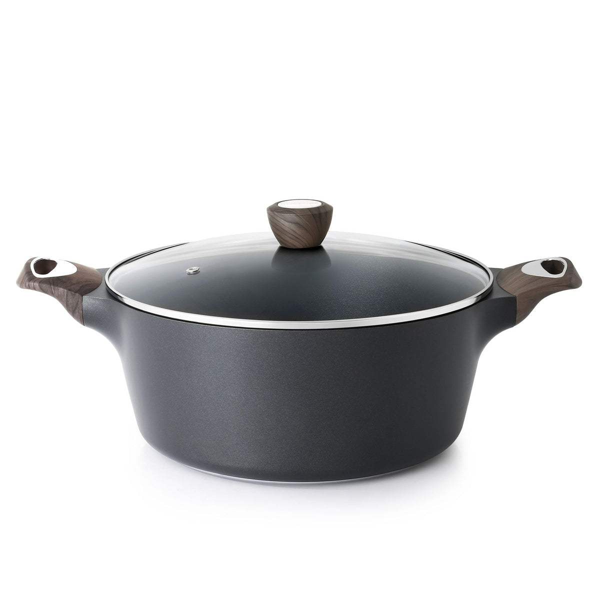 Nonstick Stock Pot with Lid 6.6 QT Black F96427