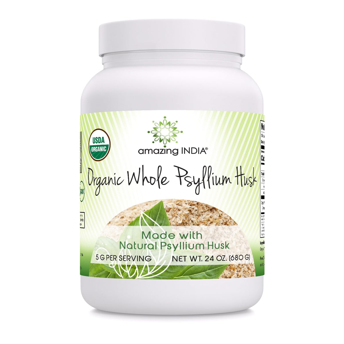 Organic Whole Psyllium Husk Powder 24 Oz N88678