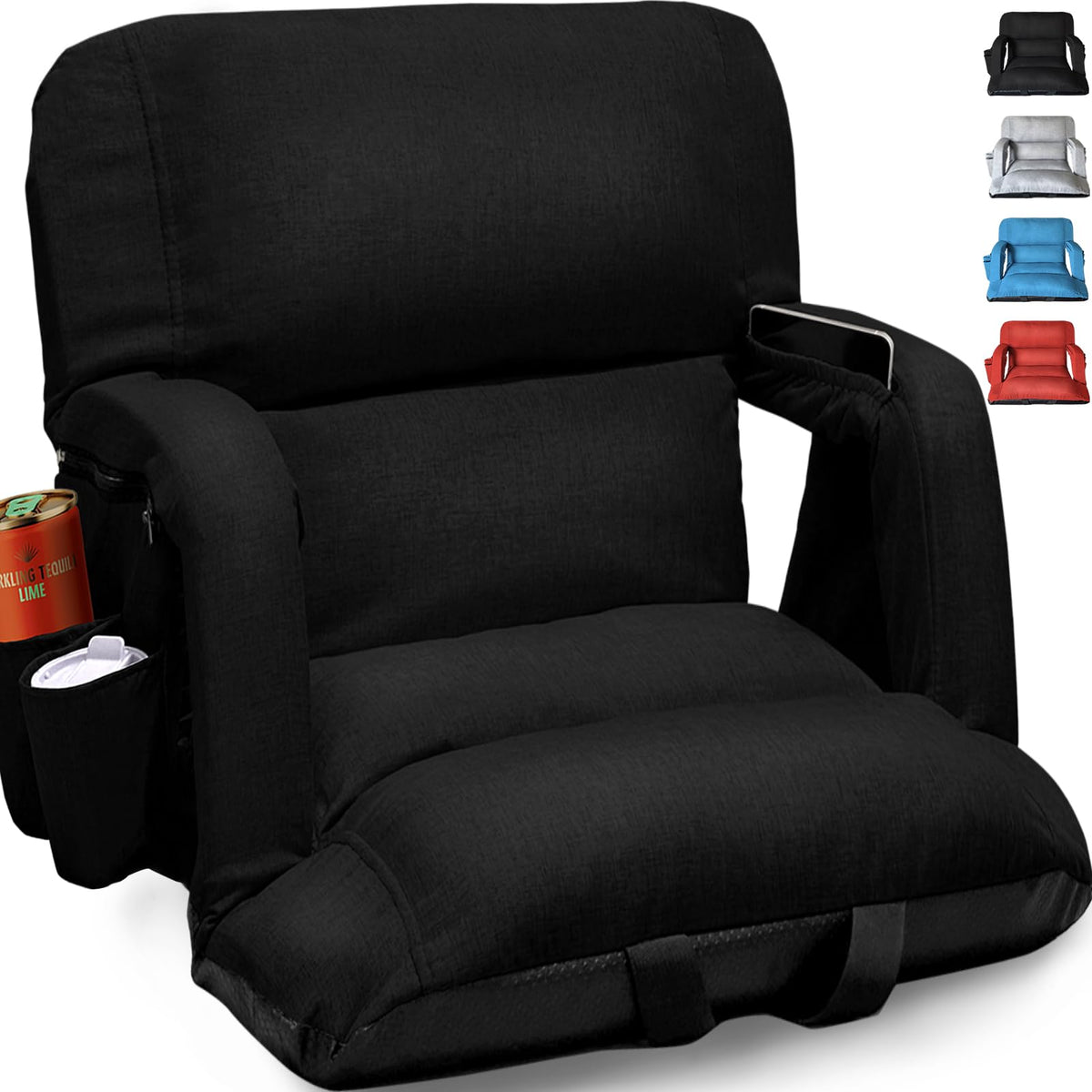 Black Wide Stadium Seats with Back Support O900