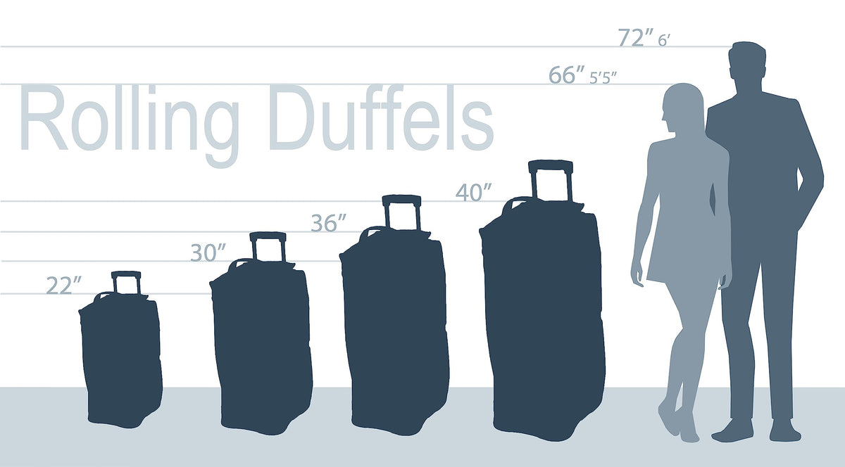 Rolling Duffel Bag, Black, 22" F40662