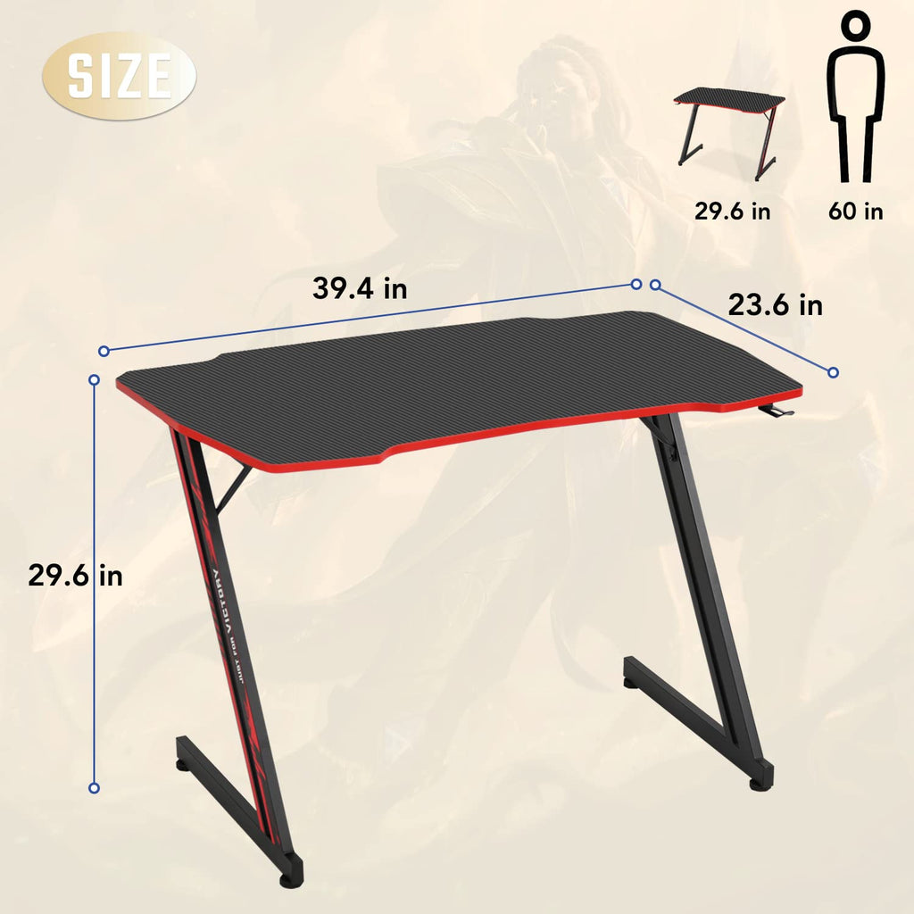 39" Red Z-Shaped Gaming Table G47746