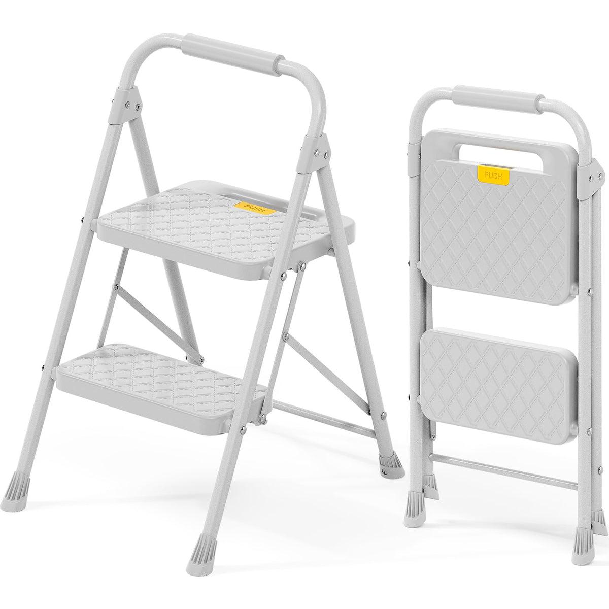 2 Step Folding Steel Ladder with Handrails S2664