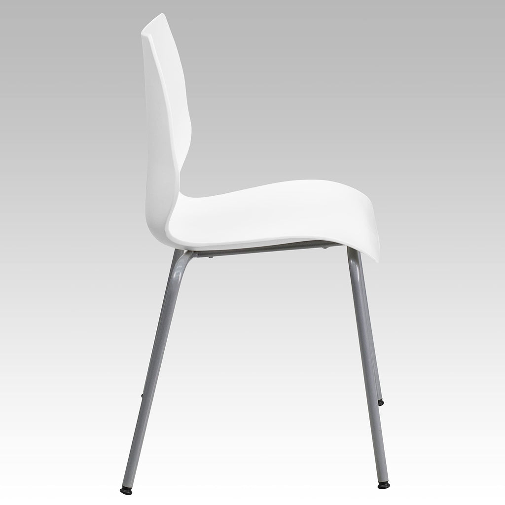 White Plastic Stacking Chairs Set of 5 W834