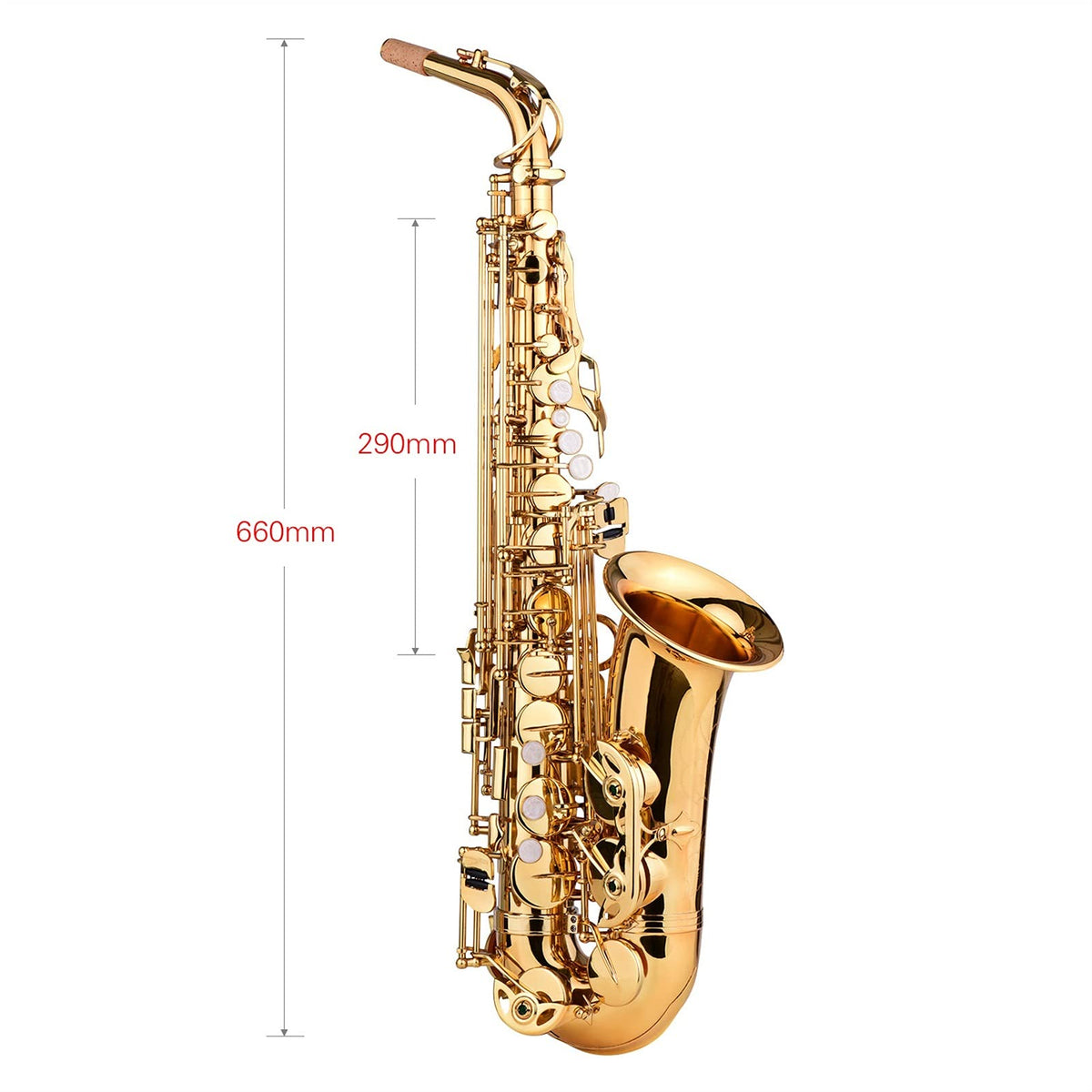 E Flat Alto Saxophone Brass Gold Lacquer J738