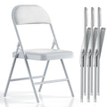 White Vinyl Padded Folding Chairs 4 Pack X6275