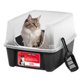 High Sided Cat Litter Box with Scatter Shield, Black H88300