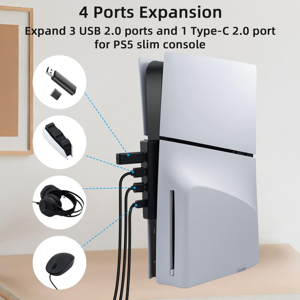 Black 4 Ports USB 2.0 Hub R2414