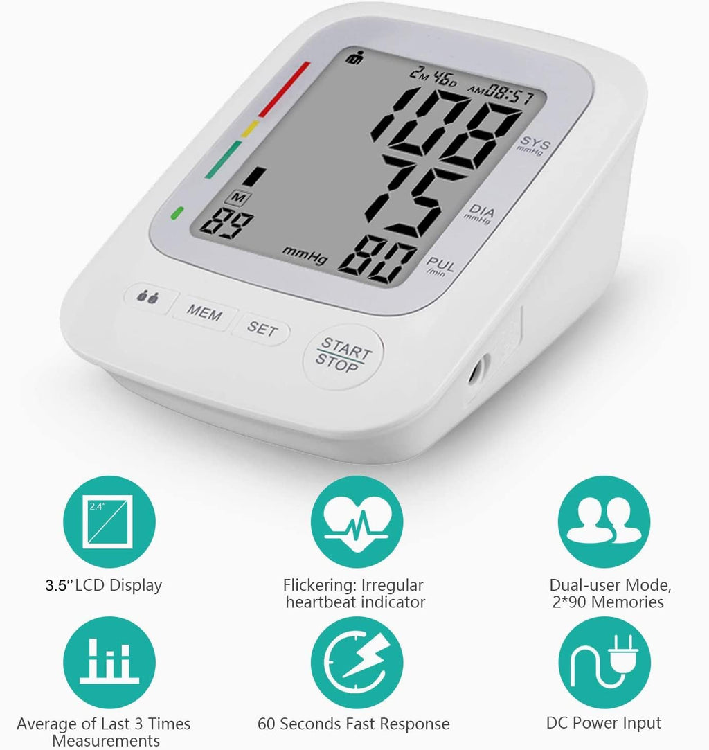Upper Arm Automatic Digital Blood Pressure Monitor Large Cuff H974
