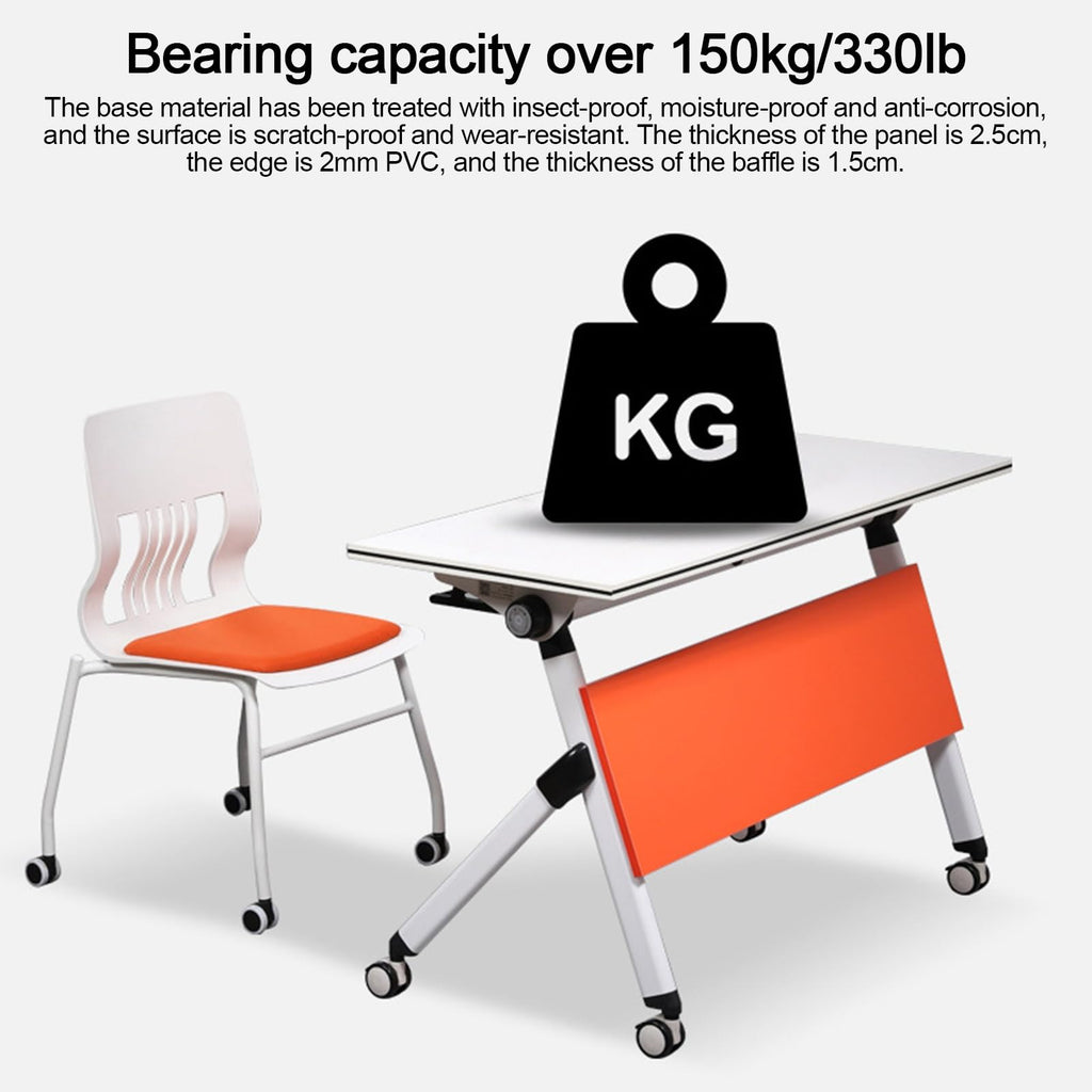 Folding Conference Table with Silent Wheels 120-180cm T974860