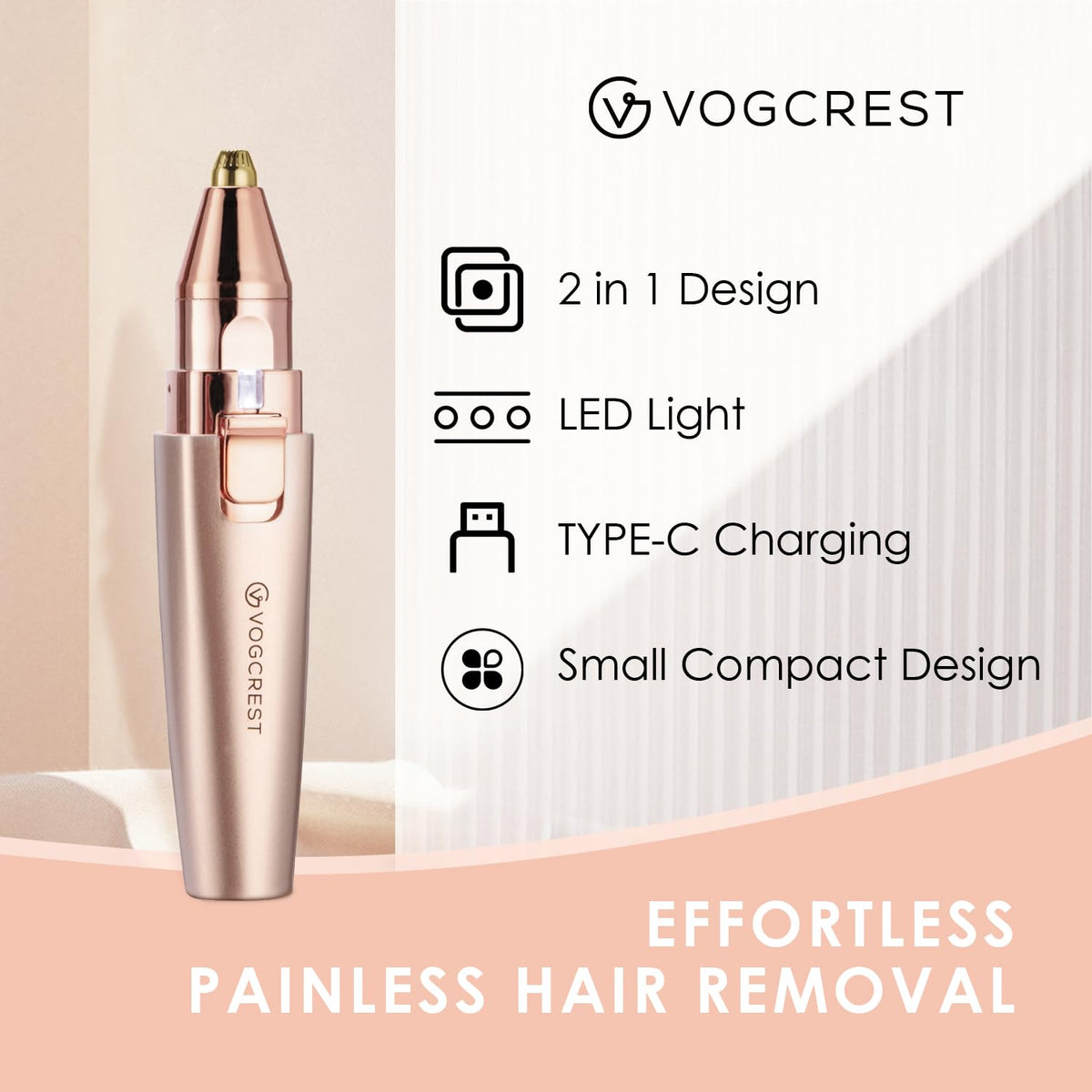 2 in1 Eyebrow Facial Trimmer with Replacement Heads N363