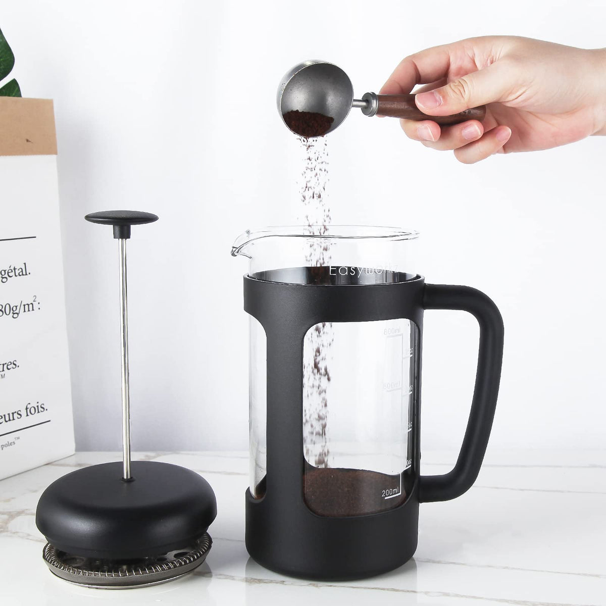 12 oz French Press Coffee Tea Maker with Measuring Coffee Spoon H628381