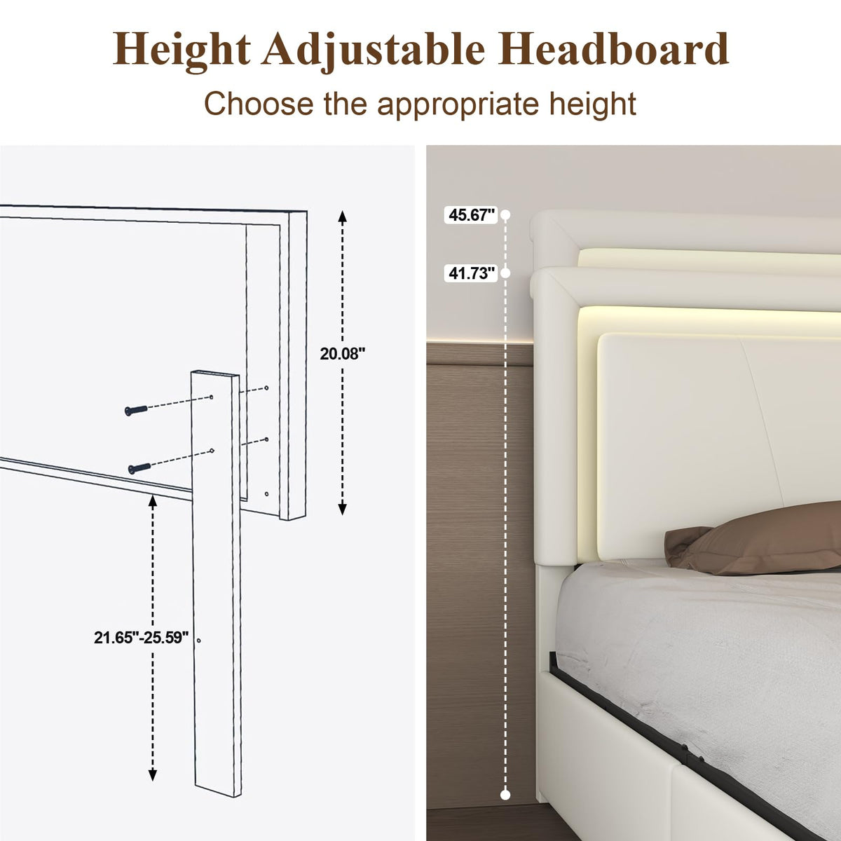 White Upholstered Twin Size Bed Frame with 4 Storage Drawers Z857359