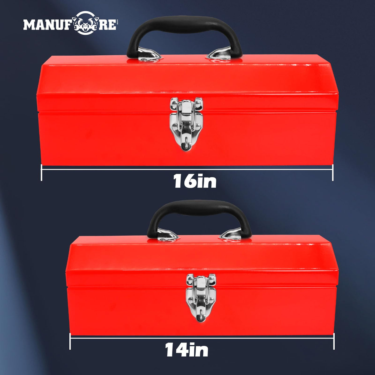 14" Metal Tool Box with Carry Handle Y18352