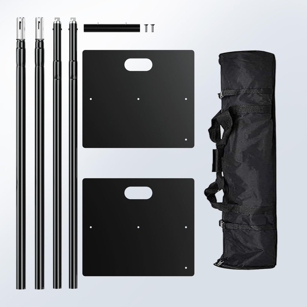 8ftx10ft Adjustable Heavy Duty Black Pipe and Drape Backdrop Stand W9404