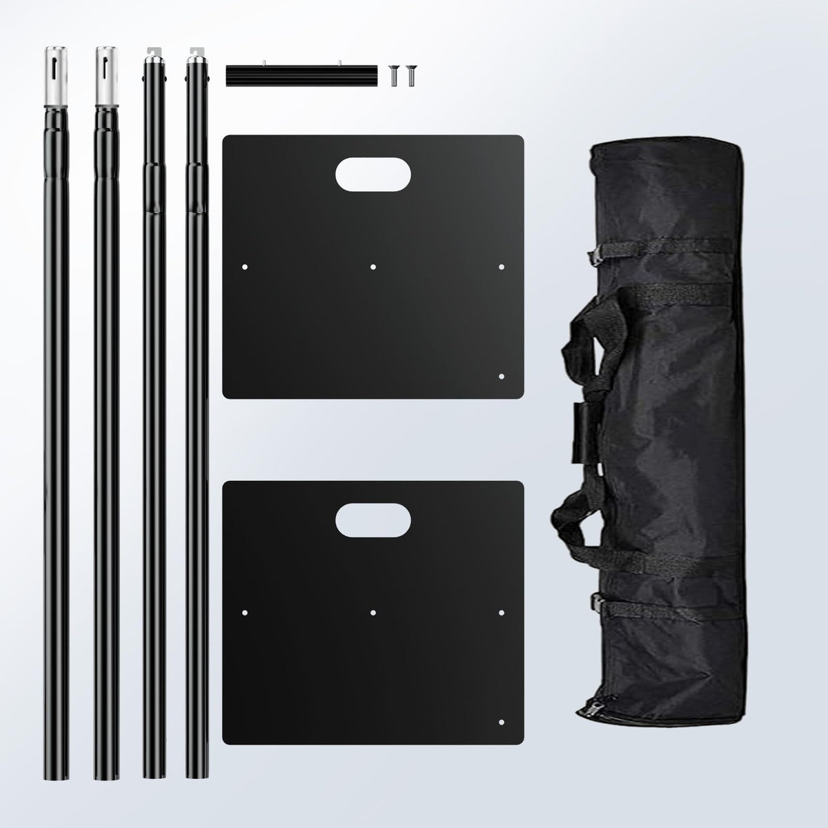 8ftx10ft Adjustable Heavy Duty Black Pipe and Drape Backdrop Stand W9404