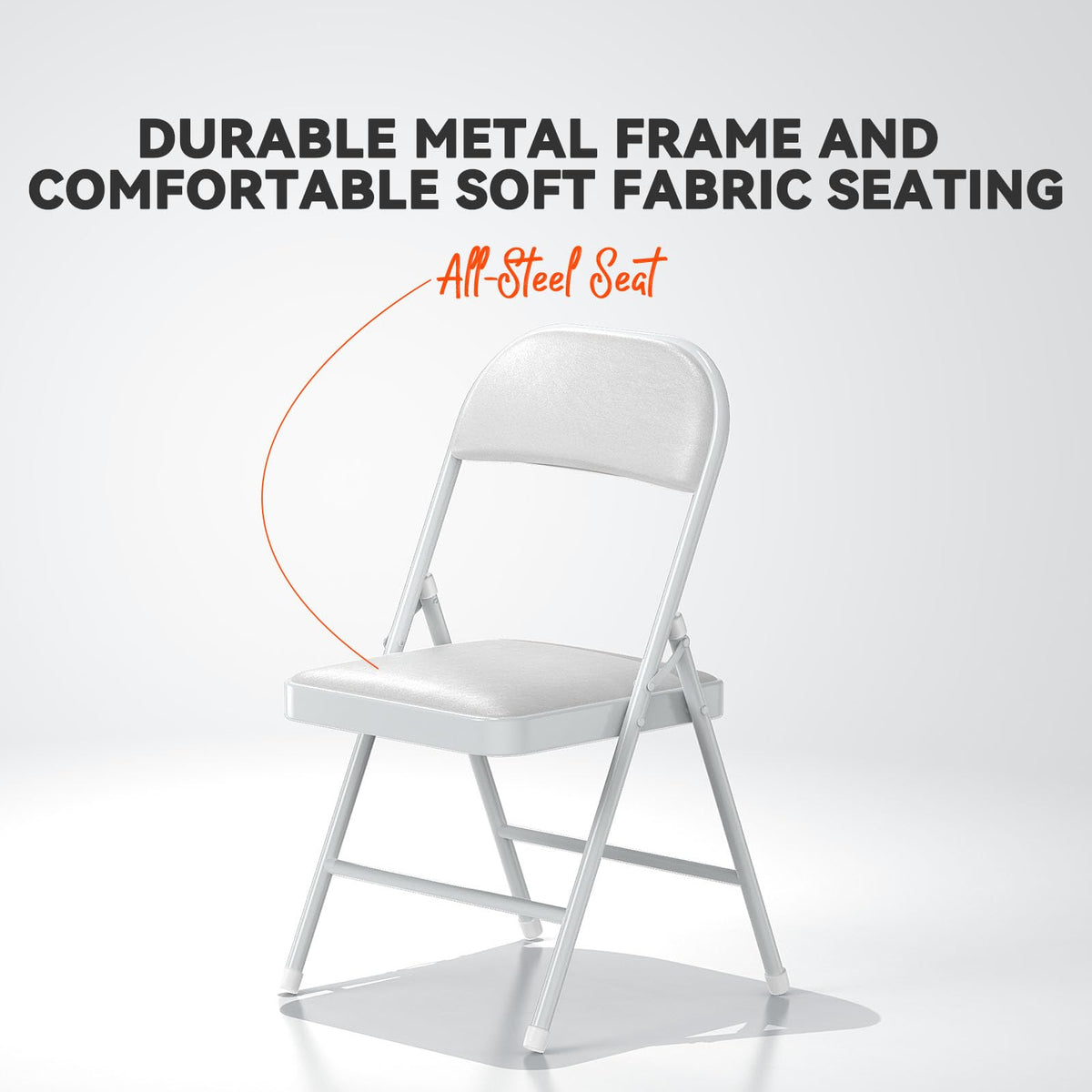 White Vinyl Padded Folding Chairs 4 Pack X6275