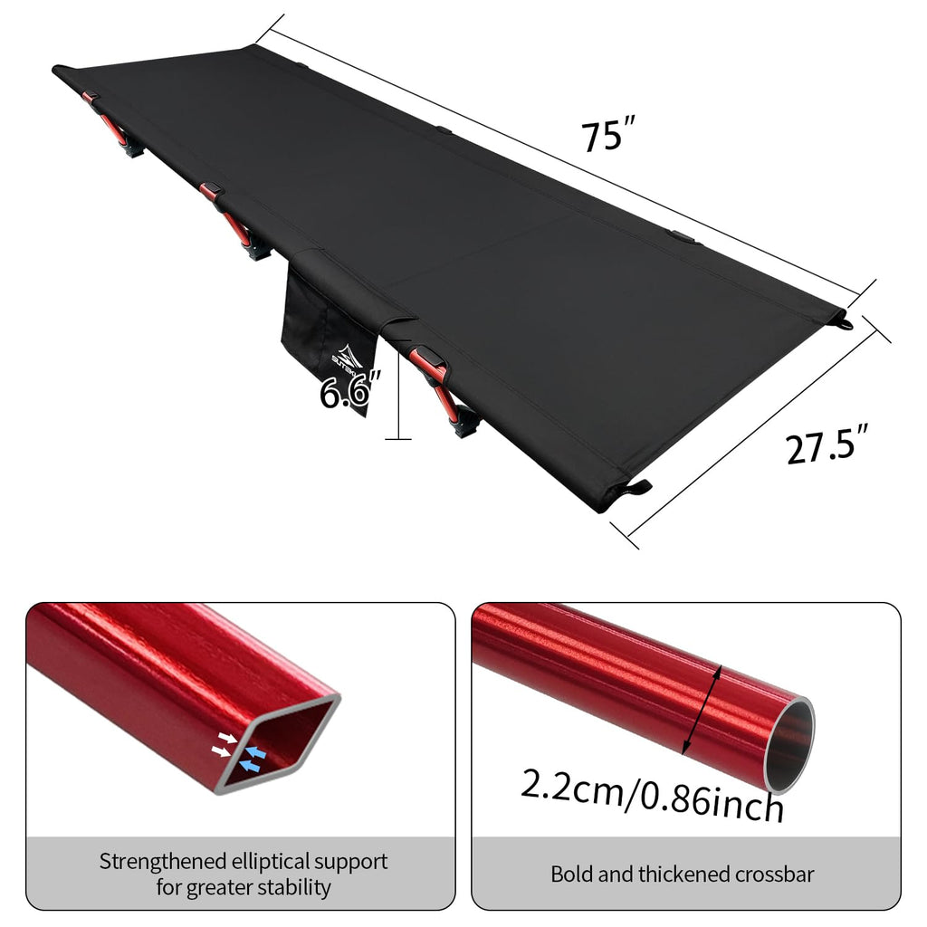 Portable Camping Cot Black Q139