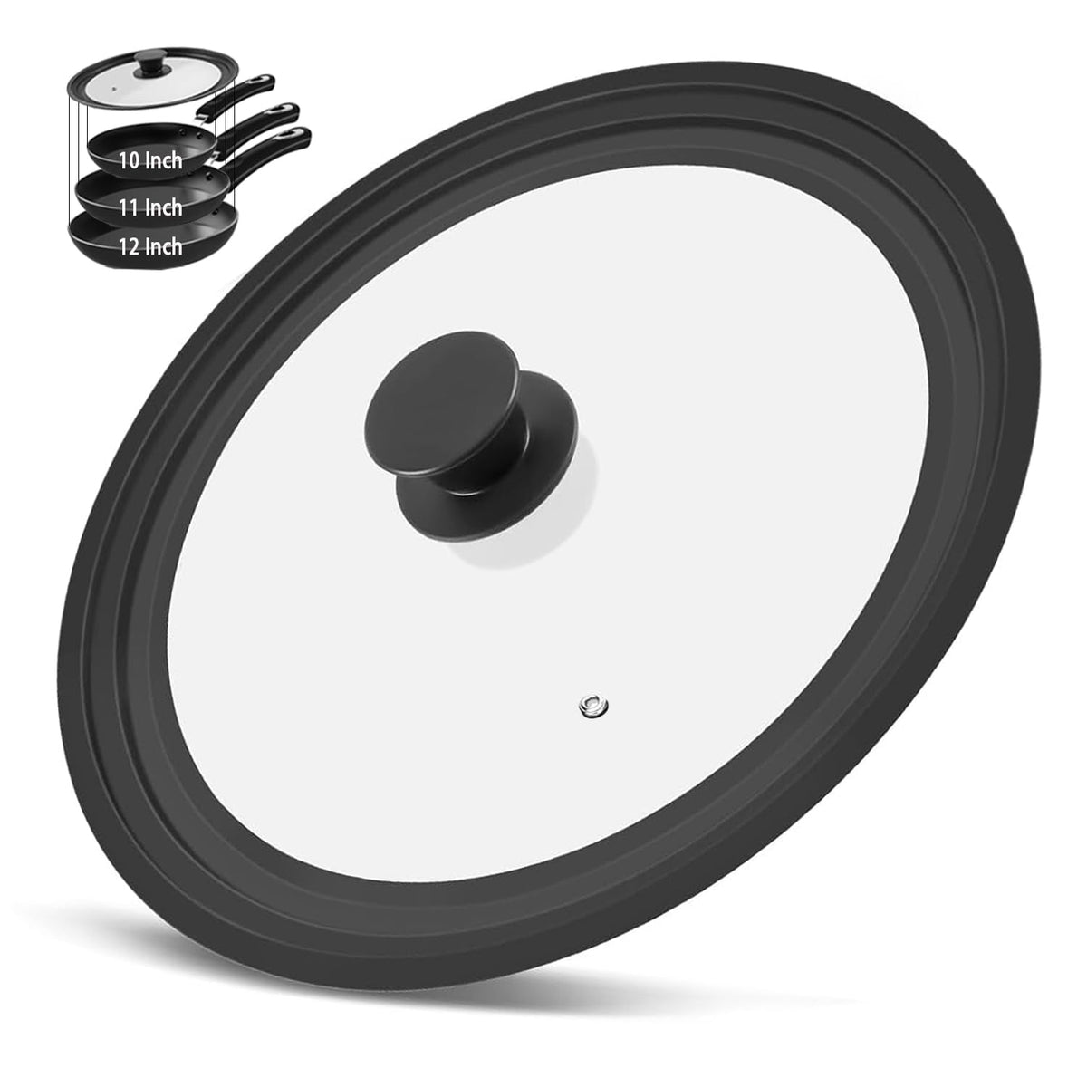 Silicone Glass Pan Lid for 10, 11, 12 Inch Pots & Skillets T821701