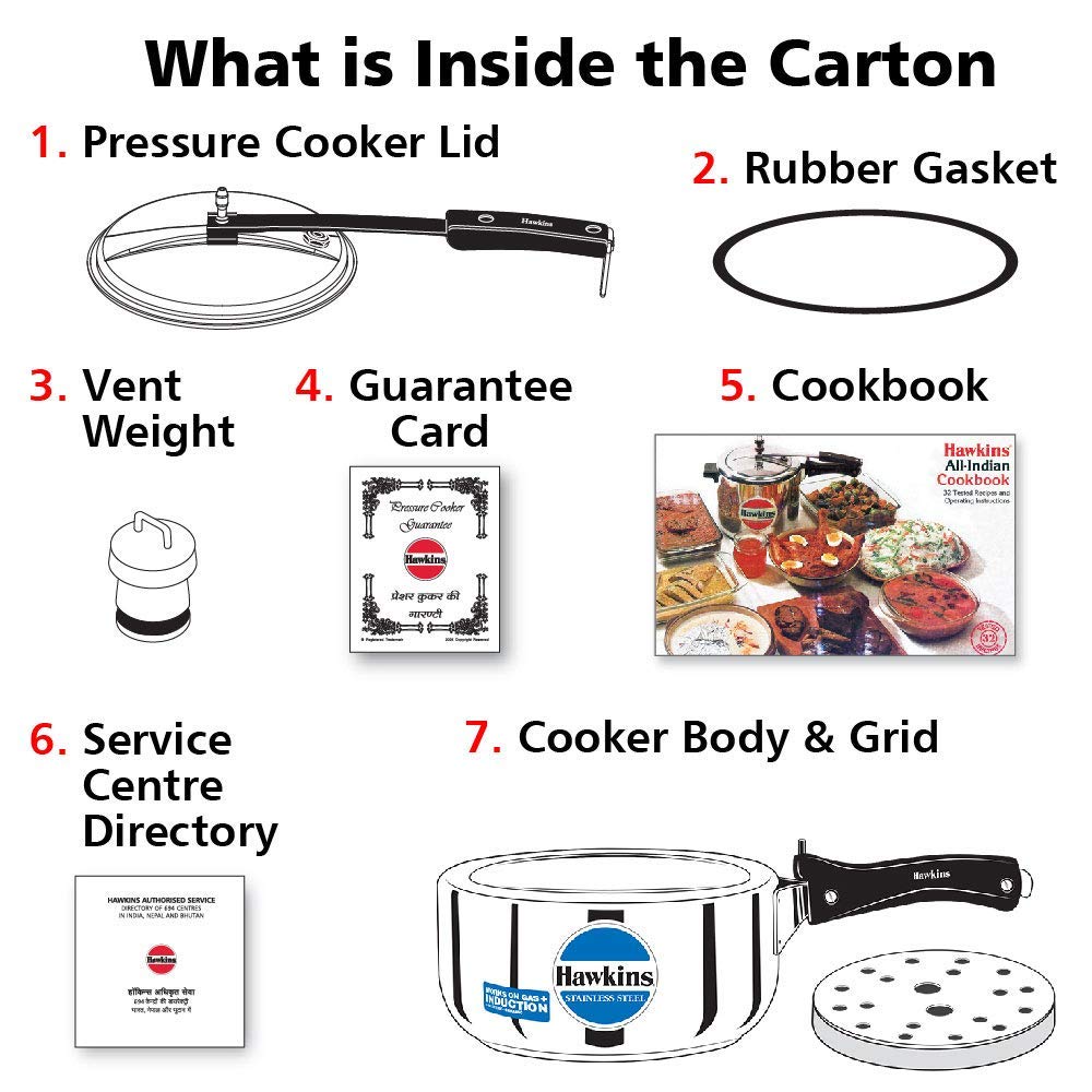 Stainless Steel Induction Compatible Pressure Cooker, 3 Litre Y45238