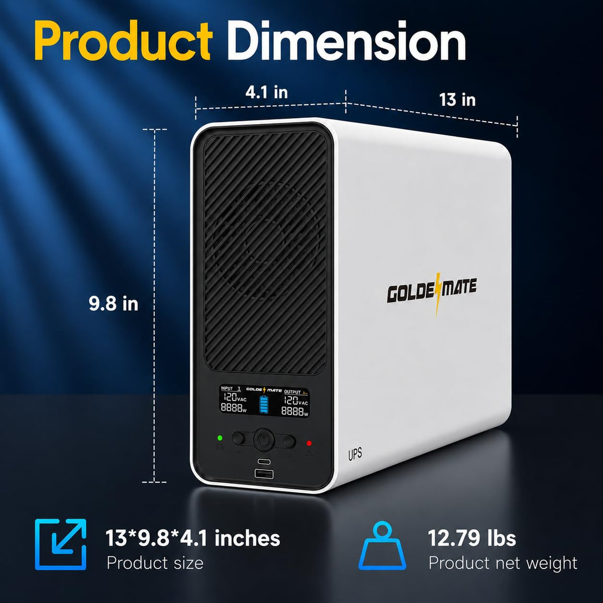 White 1500VA/1000W Lithium UPS Battery Backup & Surge Protector C335388