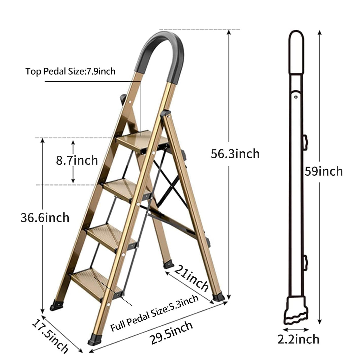 4 Step Folding Step Stool W584