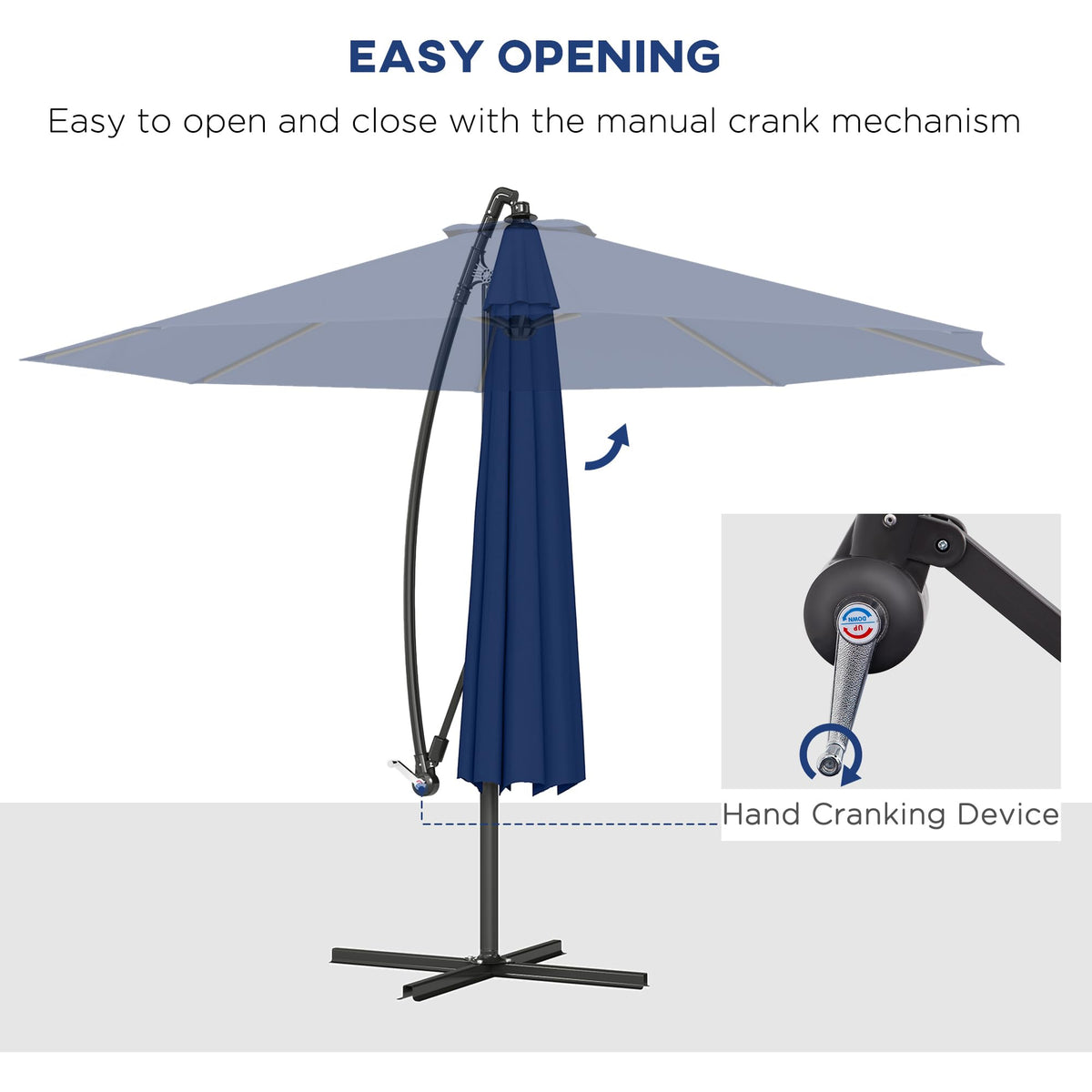 10' Cantilever Tilt Offset Patio Umbrella L4999