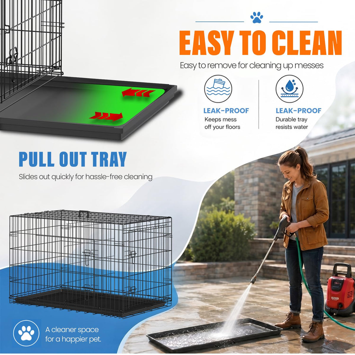 48 Inch Folding Metal Dog Crate F74258