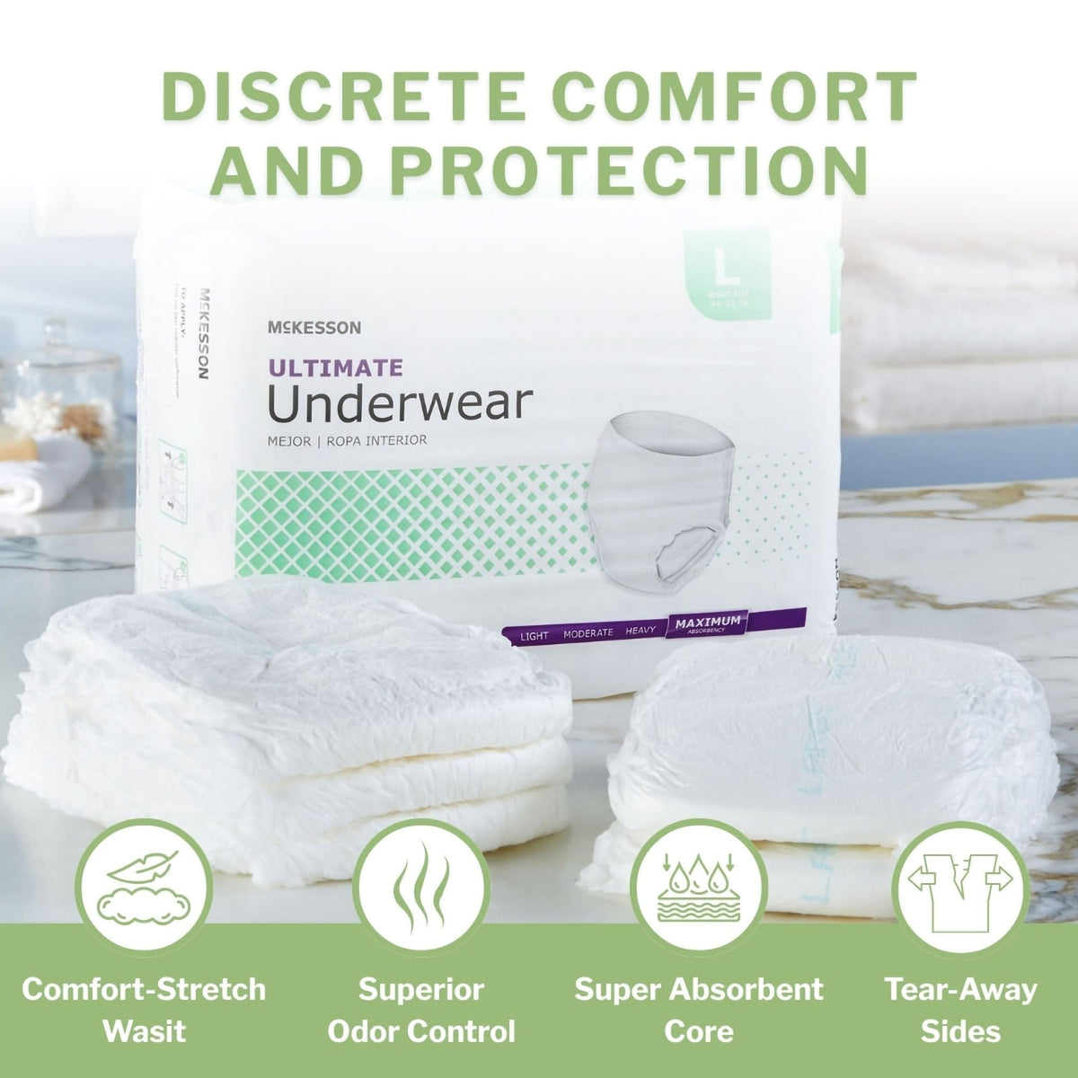 Adult Incontinence Underwear, Large, 72 ct H360