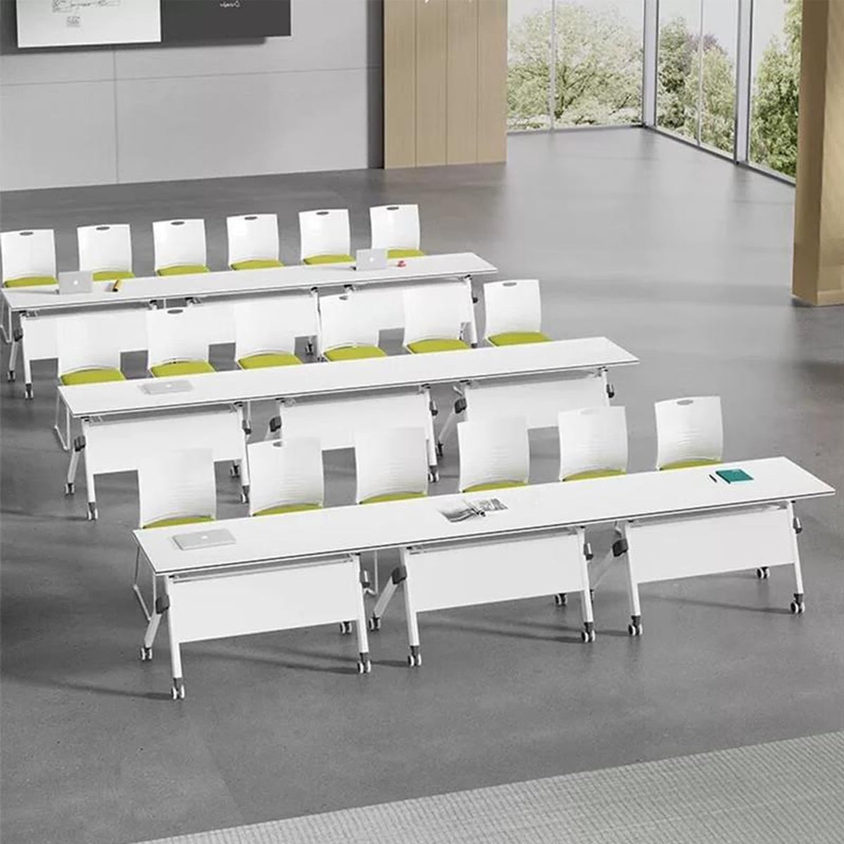 Folding Conference Table with Silent Wheels 120-180cm T974860