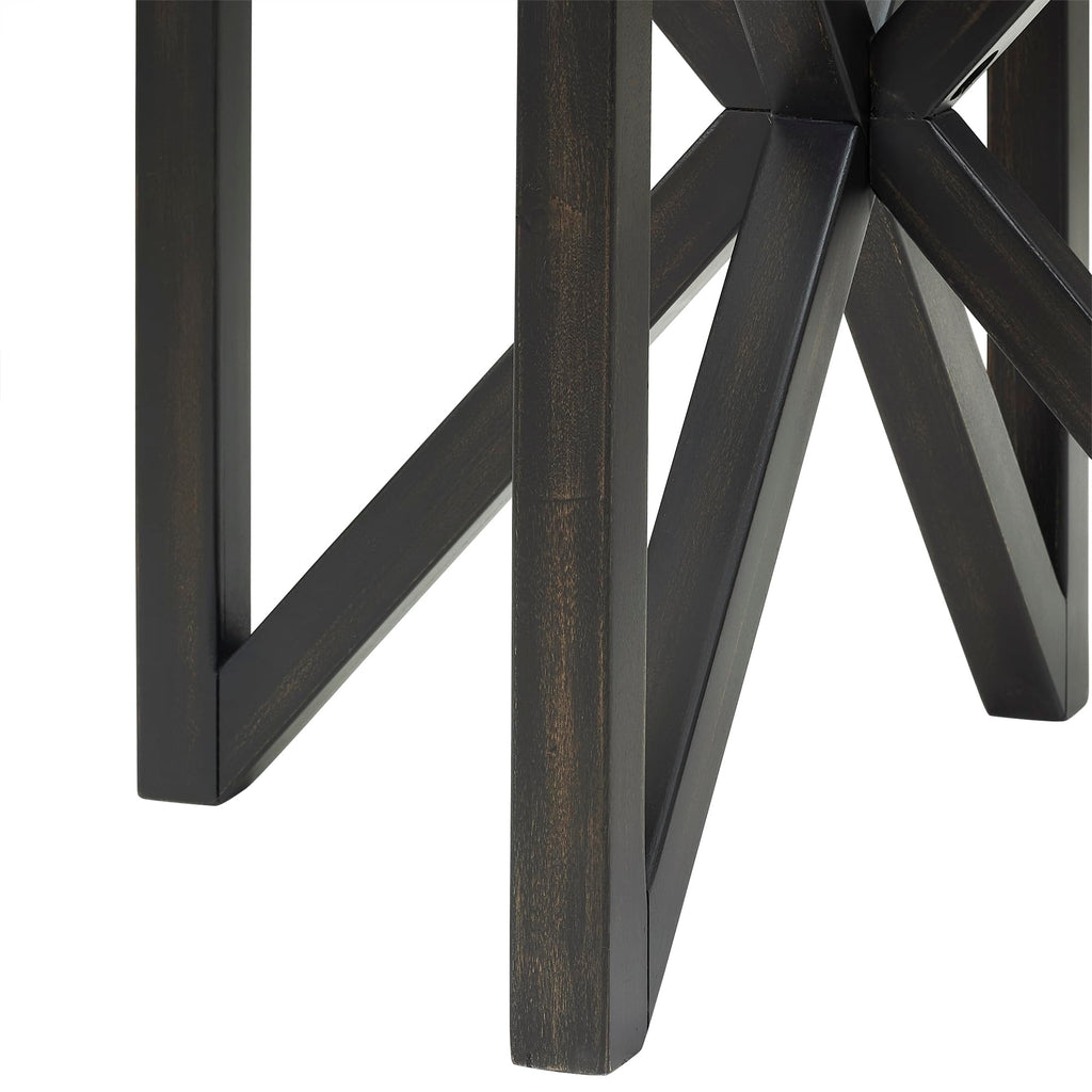 Black Tempered Glass Round Side Table B511756