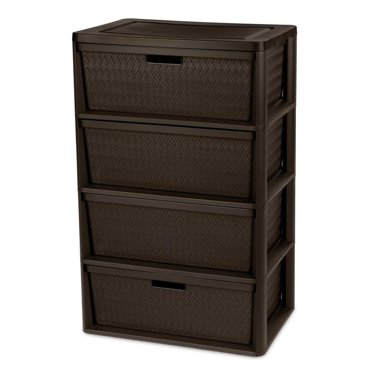 Brown 4 Drawer Plastic Storage Organizer X62477
