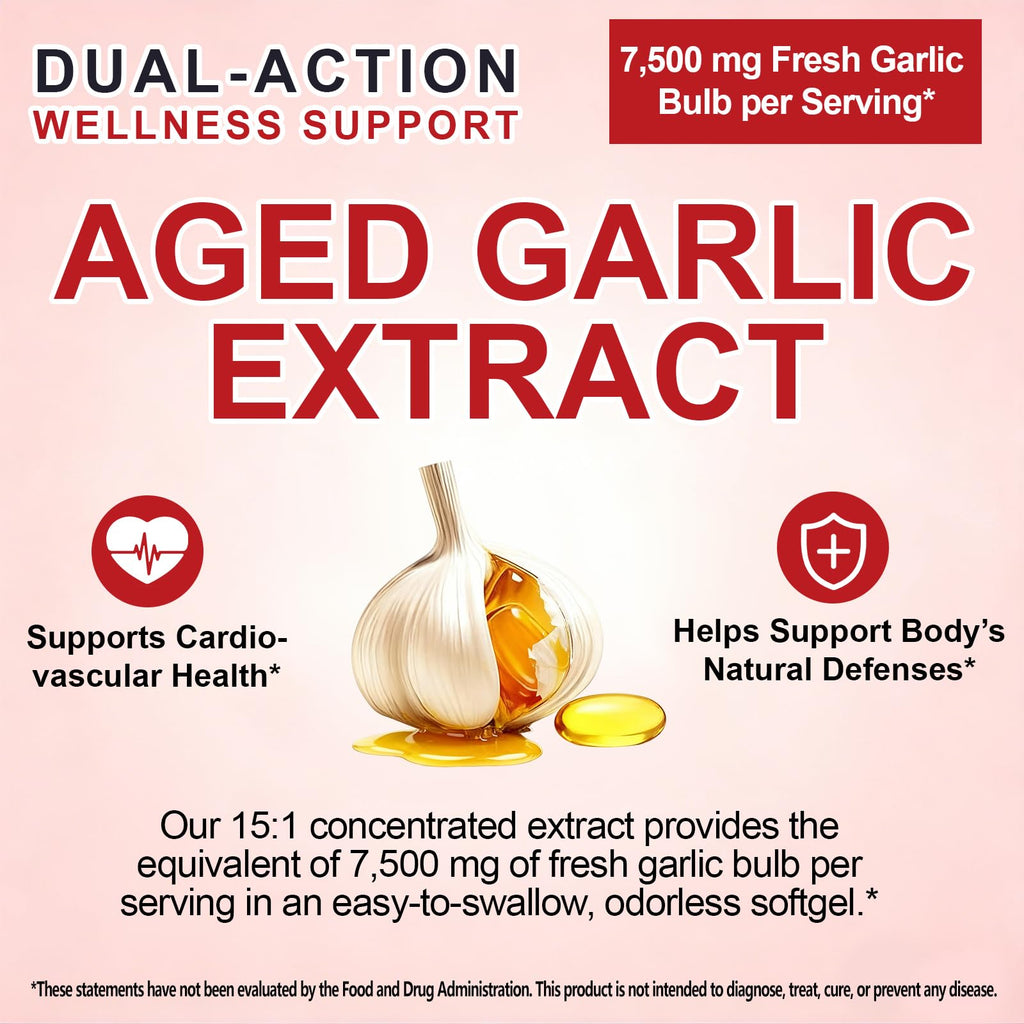2 Years Aged Garlic Extract Capsules 300 Count Gluten-Free K5661