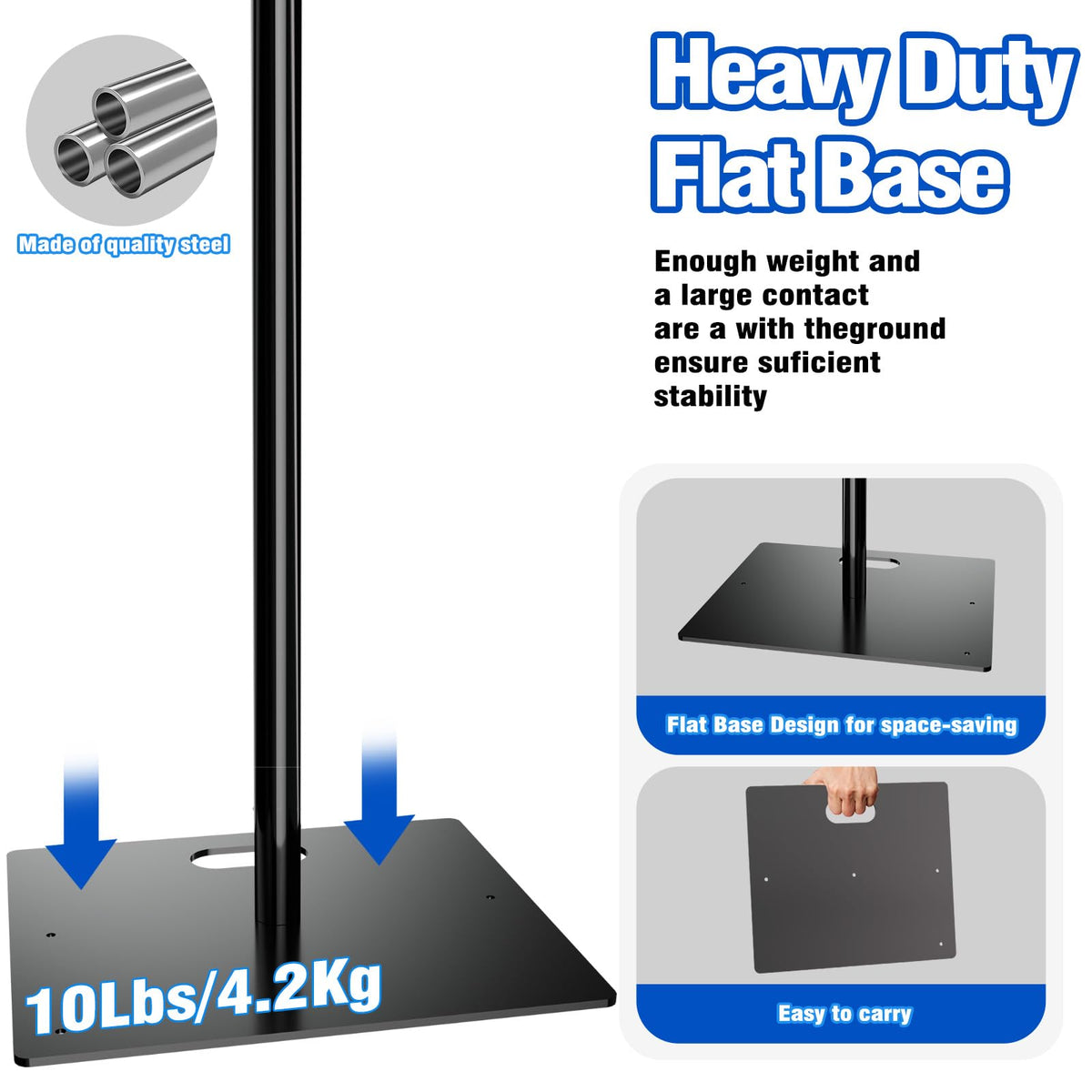 8ftx10ft Adjustable Heavy Duty Black Pipe and Drape Backdrop Stand W9404