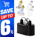 Reptile Heat Lamp Combo Pack with Dual Light Fixture W8174