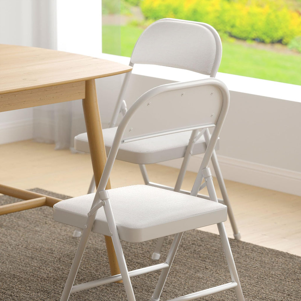 White Vinyl Padded Folding Chairs 4 Pack X6275