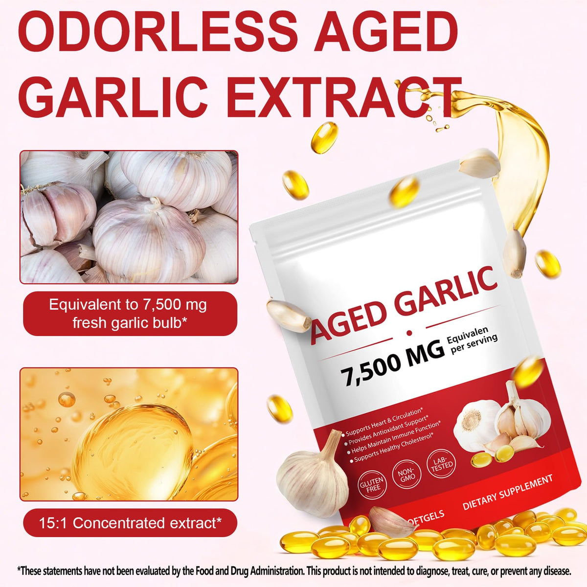 2 Years Aged Garlic Extract Capsules 300 Count Gluten-Free K5661
