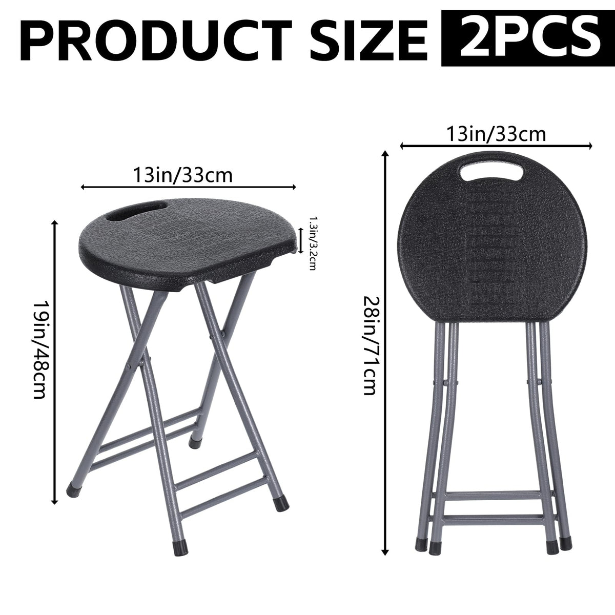 2 Pack 18-Inch Folding Stools with Handle N883263