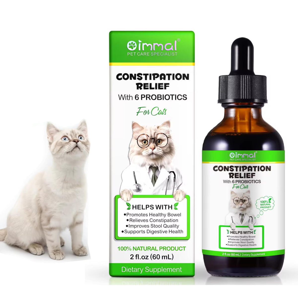 2 oz Probiotic Cat Laxative Stool Softener G49843