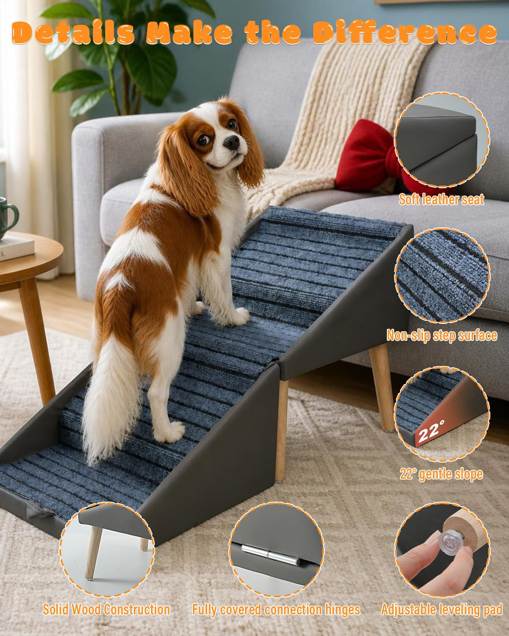 Foldable 4 Steps Non-Slip Pet Stairs Z3422