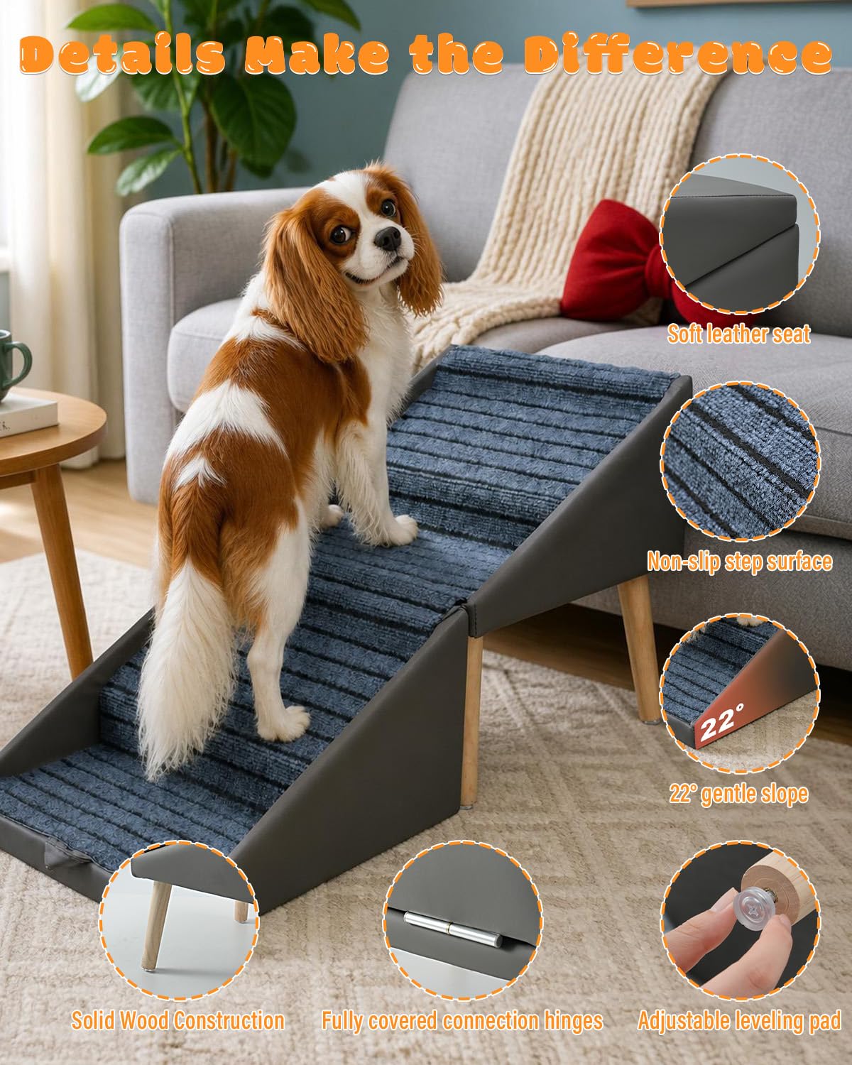 Foldable 4 Steps Non-Slip Pet Stairs Z3422