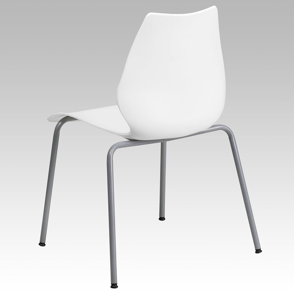 White Plastic Stacking Chairs Set of 5 W834