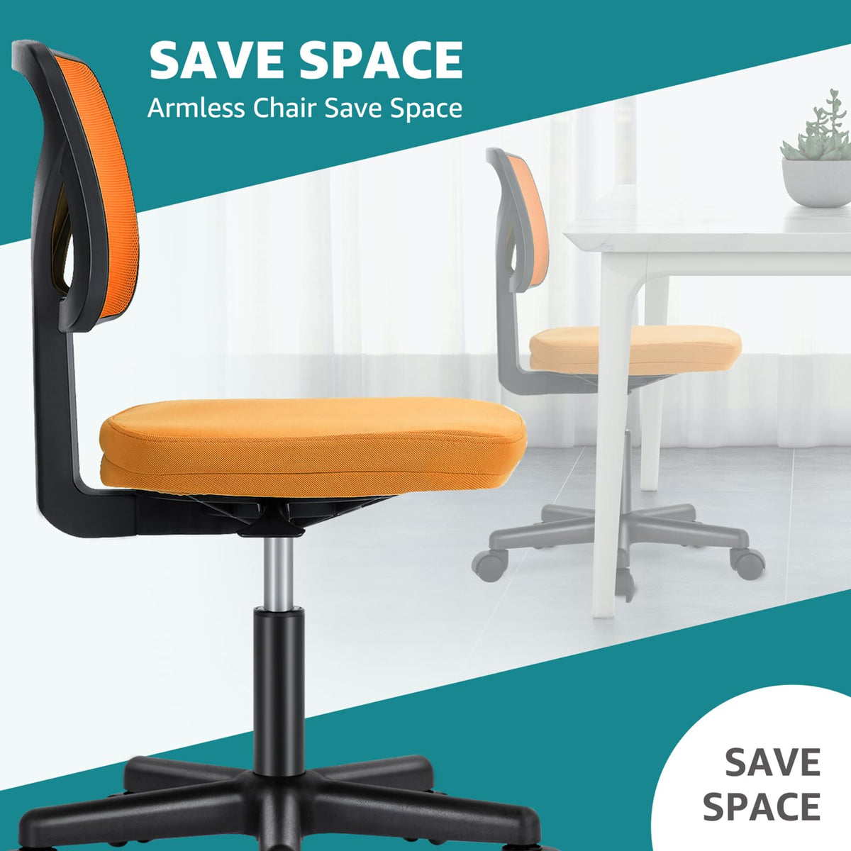 Armless Ergonomic Home Office Chair U156